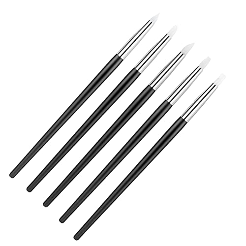 Gotetiso Gummipinsel 5 Stücke Silikonpinsel Modellierpinsel Set Silikon Stift Colour Shaper Clay Shaper Modellier Werkzeug Pinsel Silikon Pinsel für Modellierung Malen von Gotetiso