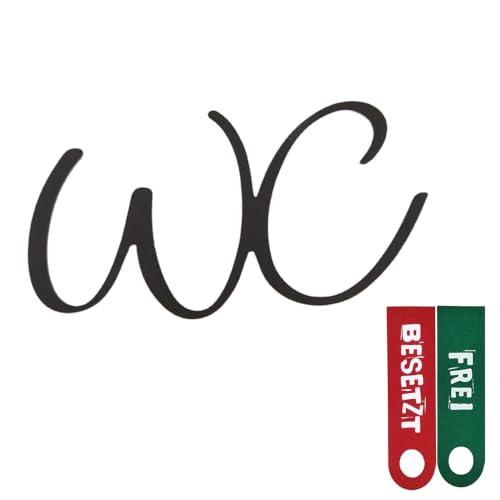 Gotetiso WC Schild Selbstklebend und FREI BESETZT Türhänger aus Filz WC Türschild 3D Toiletten Aufkleber WC Bad Türschild Toilettenschild Schwarz Besetzt Frei Schild Toilettenschild für Tür & Wand von Gotetiso