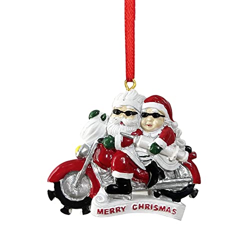 Gotgala 2023 Santa Claus Ornamente, Mr & Mrs Claus Ride Motorrad Ornament für Weihnachtsbaumdekorationen hängende Anhängergeschenke von Gotgala