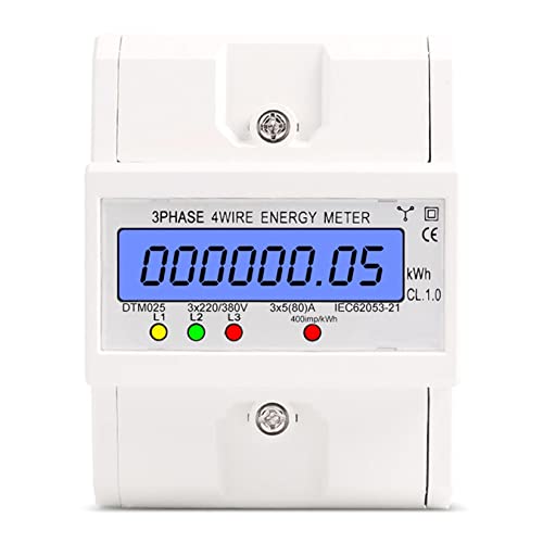 GothicBride Digitaler Stromzähler, 3 Phasen 4 Leiter Stromzähler Hutschiene LCD Digitaler Stromzähler Drehstromzähler Geeicht Stromzähler für DIN Hutschiene - Energiemessgerät 230V 400V 5-80A GothicBride Digitaler Stromzähler, 3 Phasen 4 Leiter Stromzähler Hutschiene LCD Digitaler Stromzähler Drehstromzähler Geeicht Stromzähler für DIN Hutschiene - Energiemessgerät 230V 400V 5-80A von GothicBride