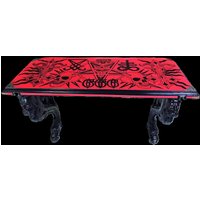 Antiker Wandaltar Aus Massivem Holz Mit Schönen Details, Ein Ganz Spezielles, Handbemaltes Möbelstück in Einem Eindrucksvollen Satanic Decor von GothicMystikShop