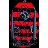 Wanddeko Aus Massivem Holz, Mit Kerzenhalter Schmiedeeisen in Einem Eindrucksvollem Design von GothicMystikShop