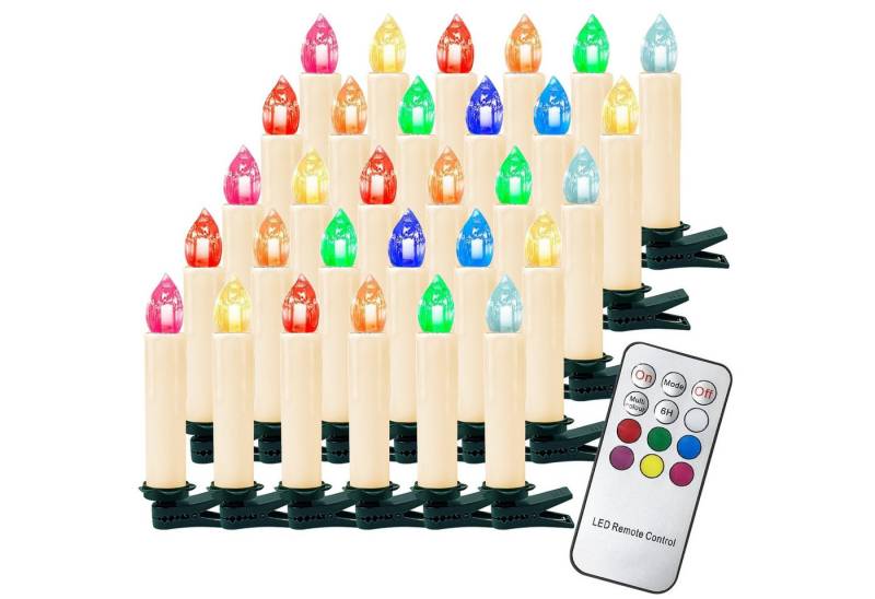 Gotoll LED-Christbaumkerzen CH050BT_W mit clip,Fernbedienung,timer 7 Farbwechsel, kabellose christbaumkerzen mit dekorativen Tropfrändern Gotoll LED-Christbaumkerzen CH050BT_W mit clip,Fernbedienung,timer 7 Farbwechsel, kabellose christbaumkerzen mit dekorativen Tropfrändern von Gotoll