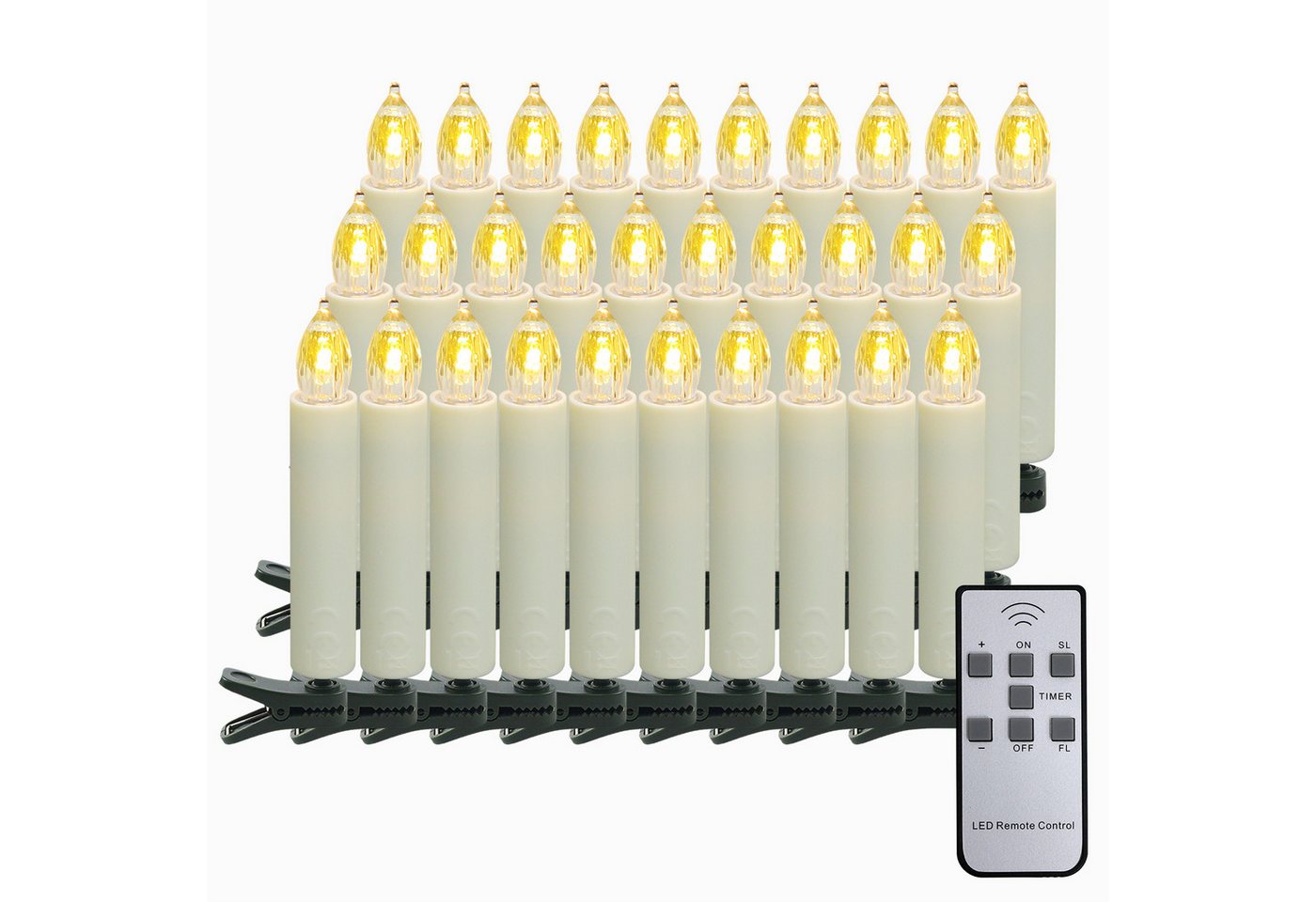 Gotoll LED-Christbaumkerzen LZ20-40 20-40er LED Kerzen mit Clip und Fernbedienung, 6-Stunden-Timer Weihnachtskerzen kabellos Weihnachtsbaumkerzen Gotoll LED-Christbaumkerzen LZ20-40 20-40er LED Kerzen mit Clip und Fernbedienung, 6-Stunden-Timer Weihnachtskerzen kabellos Weihnachtsbaumkerzen von Gotoll