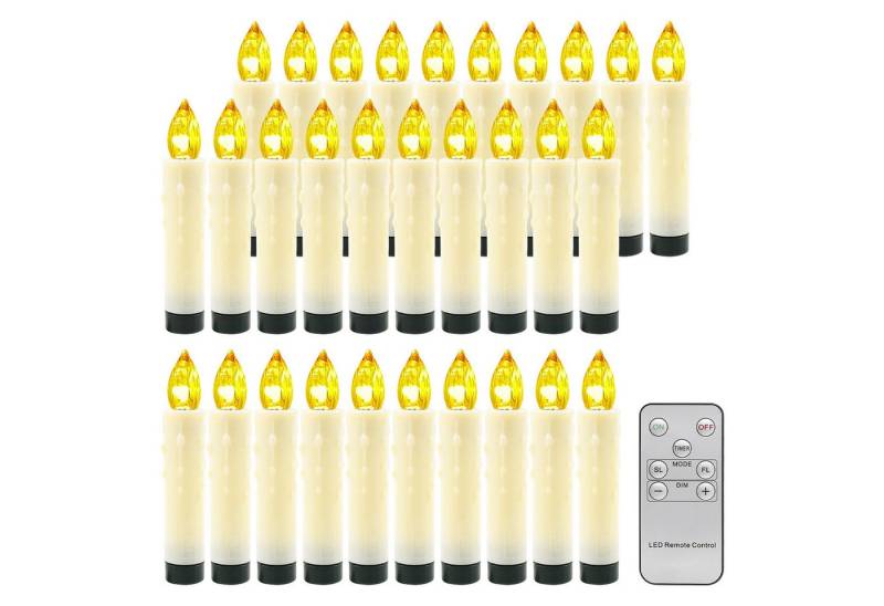 Gotoll LED-Kerze LZ30 mit Batterien Mit drei verschiedenen Lichteffekten (Set, mit Kerzenhalterung,Mit Fernbedienung Weihnachtsbaumkerzen), Dekokerzen, festliche Dekokerzen von Gotoll