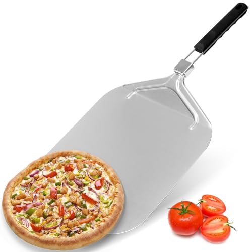 Gotoll Pizzaschieber 12 Zoll mit praktisch faltbarem Griff, Pizzaschaufel Aluminium, Pizzaheber für den Grill, Backofen, Ofe Pizzastein von Gotoll