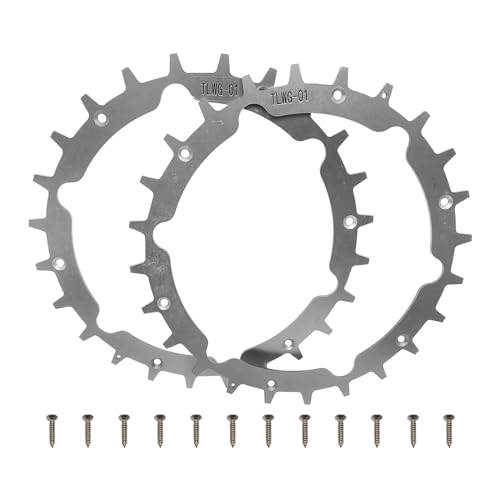 212 mm Rasenmäher-Spikes für Mähroboter, Edelstahl Mähroboter Radspikes mit 12 Schrauben für 250 Smart 300 von Gotrain