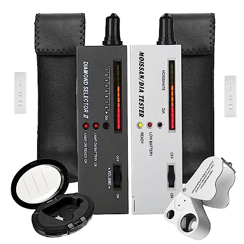 2Pcs Professionelle Diamant-Tester, hohe Genauigkeit Schmuck Diamant-Tester Stift Professionelle Diamant-Detektor mit 30X 60X Mini LED faltbare Vergrößerung 2Pcs Professionelle Diamant-Tester, hohe Genauigkeit Schmuck Diamant-Tester Stift Professionelle Diamant-Detektor mit 30X 60X Mini LED faltbare Vergrößerung von Gotrain