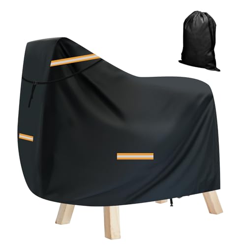 Abdeckung Holzpferd Outdoor 420D Oxford Holzpferd Zubehör Wasserdicht Schutzhülle Schwarz Garten-pferd Abdeckplane mit Winddichtes Seil und Reflexstreifen (140 x 100 x 130 cm) von Gotrain