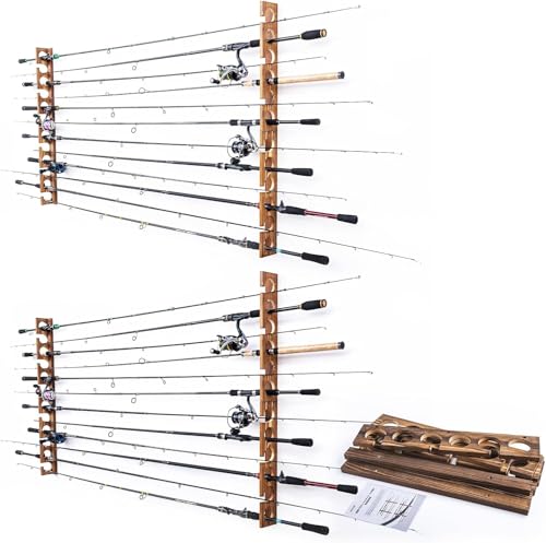 Goture Angelruten Wand Rutenhalter zur 24 Ruten kompakter Angelrutenhalter aus Holz einfache Montage mit deutscher Bedienungsanleitung natürliches Massivholz Horizontaler Rutenständer Goture Angelruten Wand Rutenhalter zur 24 Ruten kompakter Angelrutenhalter aus Holz einfache Montage mit deutscher Bedienungsanleitung natürliches Massivholz Horizontaler Rutenständer von Goture