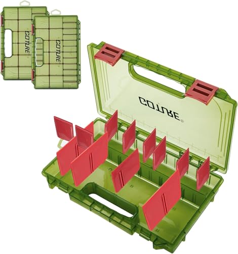 Goture Verdickte Köderbox Angeln 3600 - Transparente Angelbox mit Messlineal, Verstellbaren Trennwänden & Rutschfesten Doppelverschlüssen für Angelzubehör | Ergonomischer Griff (Option) von Goture