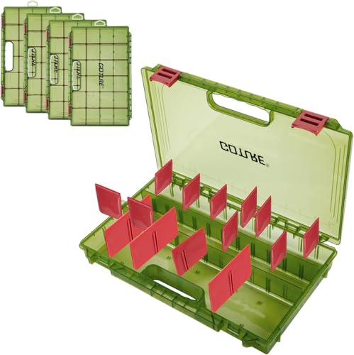 Goture Verdickte Köderbox Angeln 3700 - Transparente Angelbox mit Messlineal, Verstellbaren Trennwänden & Rutschfesten Doppelverschlüssen für Angelzubehör | Ergonomischer Griff (Option) von Goture