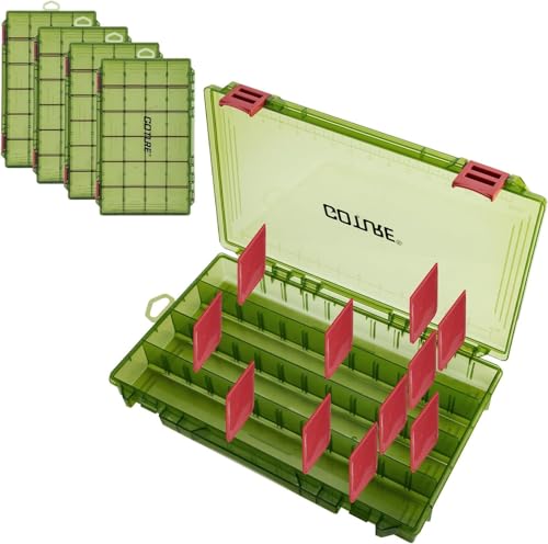 Goture Verdickte Köderbox Angeln 3700 - Transparente Angelbox mit Messlineal, Verstellbaren Trennwänden & Rutschfesten Doppelverschlüssen für Angelzubehör | Ergonomischer Griff (Option) von Goture