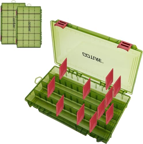 Goture Verdickte Köderbox Angeln 3700 - Transparente Angelbox mit Messlineal, Verstellbaren Trennwänden & Rutschfesten Doppelverschlüssen für Angelzubehör | Ergonomischer Griff (Option) von Goture