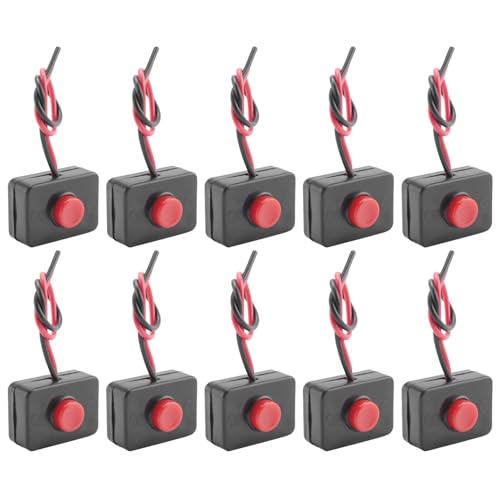 Goufride 10X DC 12V2A Klebstoffbasis Drucktaste Kurzzeitig Umgeschaltete Schalter fuer Automobile von Goufride