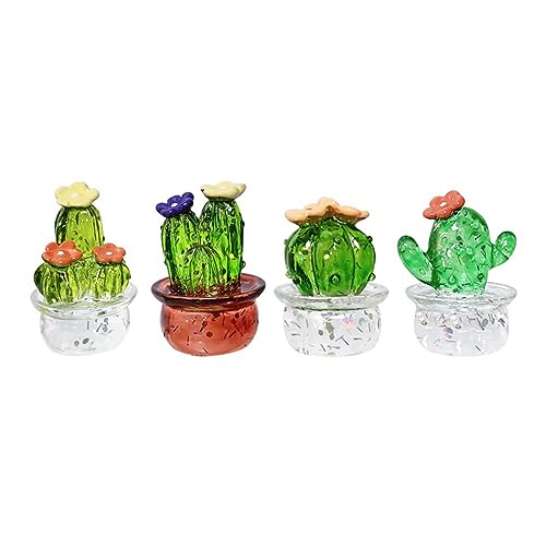 Goufride 16-Teilige Kaktusfigurinen Glas Miniatur Simulation Pflanzen Figurinen Schmuck Harz Home Schreibtisch von Goufride