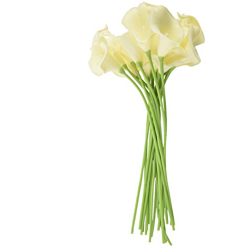 Goufride 18X Künstliche Calla Lily Blumen Single Long Stem Bouquet Real Home Decor Farbe: Cremig Goufride 18X Künstliche Calla Lily Blumen Single Long Stem Bouquet Real Home Decor Farbe: Cremig von Goufride