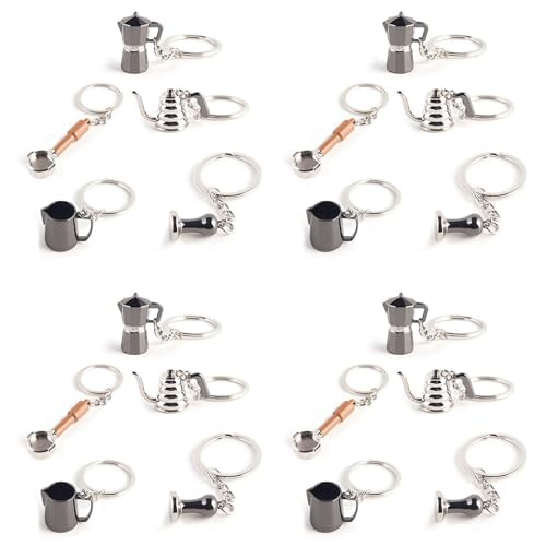 Goufride 20PCS Kaffee Manipulation Schlüsselbund Espresso Siebträger Moka Schlüsselring Tragbares Kaffee Zubehör Geschenk von Goufride