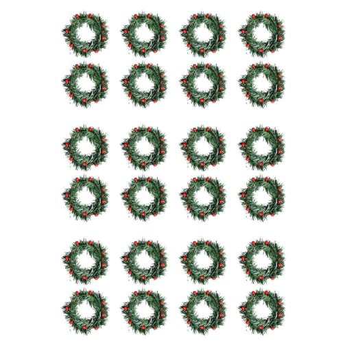 Goufride 24 STÜCKE Stechpalme Beere Kerze Ring Kleine KüNstliche Rote Beeren Kiefern Nadeln Kranz für Weihnachten Girlande Ornamente Goufride 24 STÜCKE Stechpalme Beere Kerze Ring Kleine KüNstliche Rote Beeren Kiefern Nadeln Kranz für Weihnachten Girlande Ornamente von Goufride