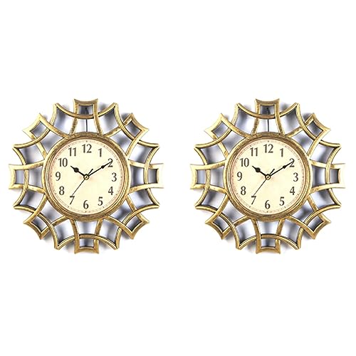 Goufride 2X Abstrakte Wand Uhr Nordisch Vintage Geometrische Wand Uhr Quarz Mordern Haus Design Wand Dekorative Lieferungen Gold von Goufride