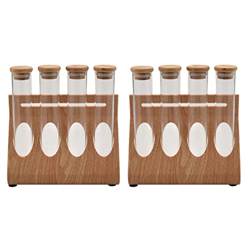 Goufride 2er-Set Kaffeebohnen Tee-Ständer aus Holz, Reagenzglas, versiegelte Aufbewahrung, dekorative Ornamente, Getreidebehälter von Goufride