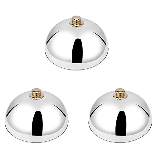 Goufride 3 x Edelstahl-Kuppelabdeckung für Tische, Lebensmittelabdeckung, Western-Restaurant-Abdeckung, Teppanyaki-Geschirrabdeckung von Goufride