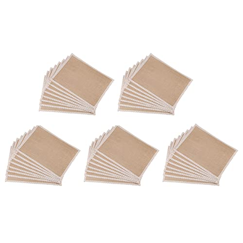 Goufride 40-teiliges Tischset aus Leinen, mit Spitze, natürlich gewebtes Geschirr, Matte, Hochzeitsdekoration von Goufride