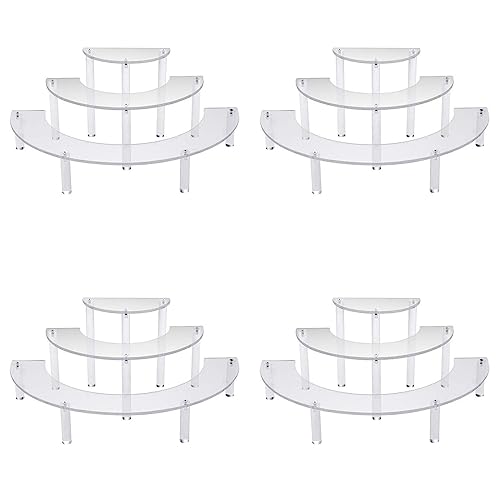 Goufride 4X Transparenter Entfernbarer Acryl Kuchen Ausstellungs Stand für Partei Runde Kuchen Halter Back Formen Hochzeits Geburtstags Feier Dekoration von Goufride