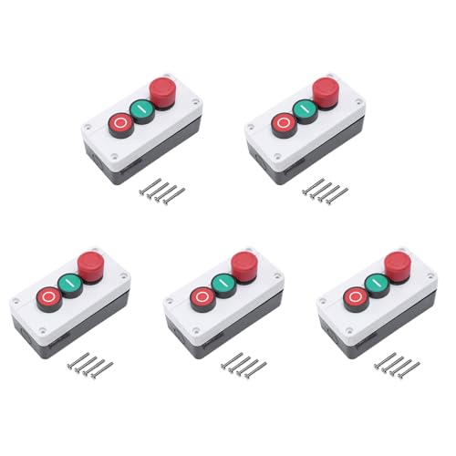 Goufride 5 x NC-Not-Aus-Schalter-Station, 600 V, 10 A, Rot / Grün von Goufride