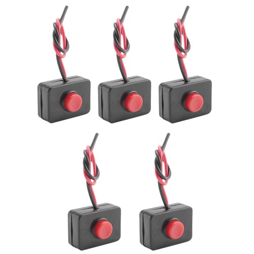 Goufride 5X DC 12V2A Klebstoffbasis Drucktaste Kurzzeitig Umgeschaltete Schalter fuer Automobile von Goufride