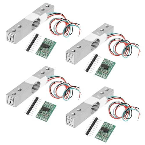 Goufride Digitaler Wägezellen-Gewichtssensor, 4 Sätze 5 Kg Wägezelle HX711 AD Wiegeverstärkermodul Drucksensor Ar Duino Wägezelle von Goufride