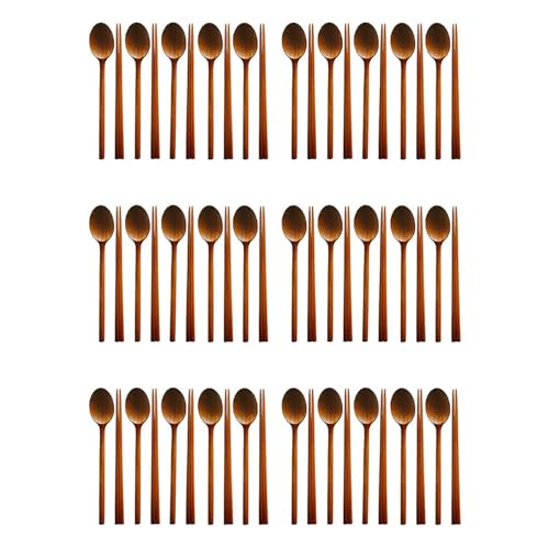 Goufride Handgefertigtes koreanisches Geschirr-Set aus Holz, Jujube-Baum, 30 Löffel und Essstäbchen von Goufride