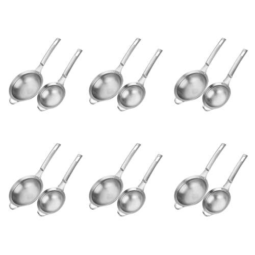 Goufride Lochsieb Feinmaschig Edelstahl Klein Sieb Sieb mit Griff Metall Mini Sieb 12er Set für Küche von Goufride