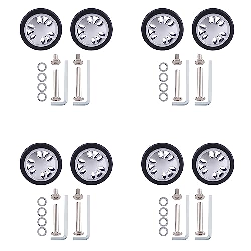 Goufride M6 50 mm x 12 mm Gepäckkoffer Ersatzräder Verschleißfeste PU-Nachlaufrolle Deluxe Reparaturwerkzeug 4 Paar von Goufride
