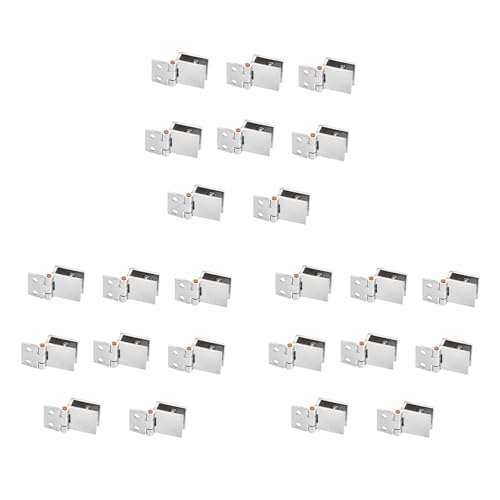 Goufride Set mit 24 GlastüRscharnieren, 5 Mm-8 mm Verstellbare Rechteckklemme Einzelclip für GlastüRscharniere im Schrankschrank von Goufride
