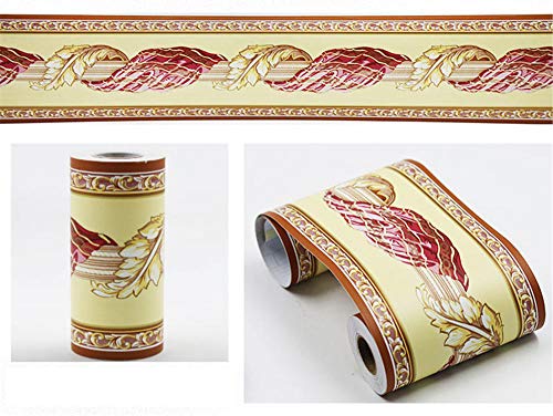GouieRylin Bordüre Selbstklebend PVC Sockelleiste - Dekorative Tapetenbordüre für Küche und Zuhause - Rote Rebsorten 10cm X 900cm von GouieRylin
