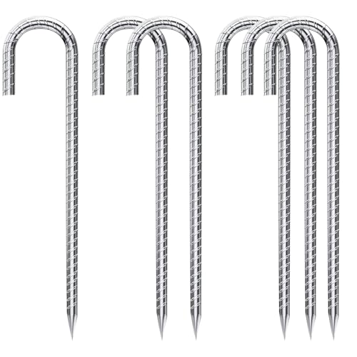 6 Stück Erdanker Bodenanker, Heringe Zeltheringe, Zelt Heringe Stark Zeltheringe Stabil Bodenanker Trampolin 30 cm Heringe Metall Zeltheringe Heavy Duty Zelt Heringe Camping Erdnägel(Typ J) von Goujfol