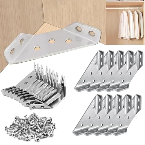 Edelstahl Winkel, 30 Stück DreiecksstüTze aus Edelstahl Winkel Metall mit Schrauben, Möbelverbinder Metallwinkel 90 Grad, Eckverbinder Möbelbau für Schrank Tisch Stuhl Edelstahl Winkel, 30 Stück DreiecksstüTze aus Edelstahl Winkel Metall mit Schrauben, Möbelverbinder Metallwinkel 90 Grad, Eckverbinder Möbelbau für Schrank Tisch Stuhl von Goujfol