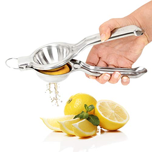 GOURMEO Zitronenpresse aus Edelstahl - strapazierfähige Zitruspresse Handpresse - spülmaschinenfeste manuelle Limettenpresse - Zitruspresse manuell - Lemon Squeezer von GOURMEO