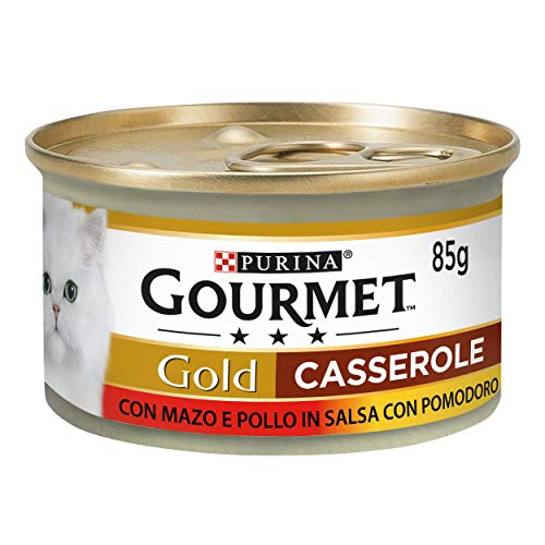 Purina Gourmet Gold Aufläufe nass Katzen mit Rindfleisch und Huhn in Sauce mit Tomaten, 24 Dosen à 85 g Purina Gourmet Gold Aufläufe nass Katzen mit Rindfleisch und Huhn in Sauce mit Tomaten, 24 Dosen à 85 g von Gourmet