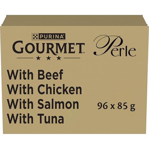 Purina Gourmet Perlen Filets in Sauce Nassfutter für Katzen mit Rind, Huhn, Lachs, Thunfisch, 96 Beutel à 85 g Purina Gourmet Perlen Filets in Sauce Nassfutter für Katzen mit Rind, Huhn, Lachs, Thunfisch, 96 Beutel à 85 g von Gourmet