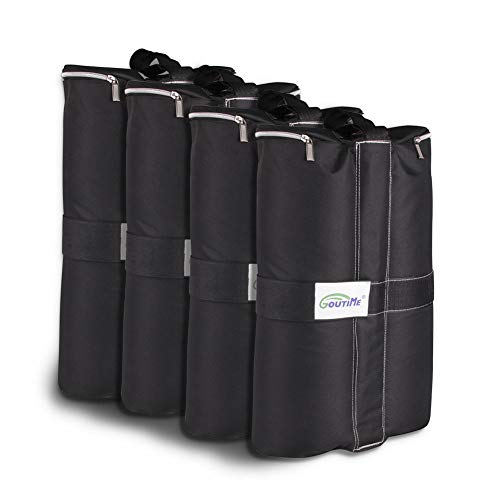 Goutime 18kg Zelt Gewichte Sandsäcke Beschwerer Standfuss Für Pavillon,4er Set Schwarz Tragfähige Sandsäcke für Zelte,Gewichte für pavillon,zeltgewicht von Goutime