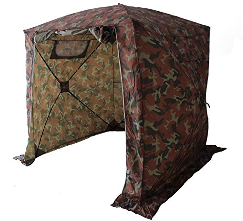 Goutime Arbeitszelt Pop Up Angelzelt 2mx2m Kleines Veranstaltungszelt Party Garten BBQ Zelt Camping Multifunktional Tragbar,Karpfenzelt,Winterfest windund sturmfester getarnte Zelt(Tarnung Farbe) von Goutime