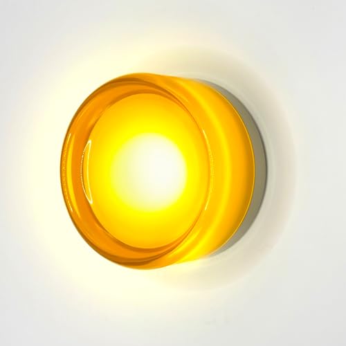 Gouzloyed Wandleuchte Innen LED Wandlampe Innen 9W 230V Modern Wandlampe Innen Warmweiß 3000K Wandbeleuchtung Wandlicht für Wohnzimmer Wanddekoration Schlafzimmer Flure (Orange) von Gouzloyed