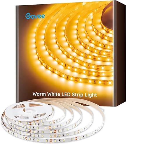 Govee LED Strip 5m Warmweiss 3000K LED Lichtband LED Streifen Warmweiß 300 LEDs dimmbar für Spiegel Deko Party Küche von Govee