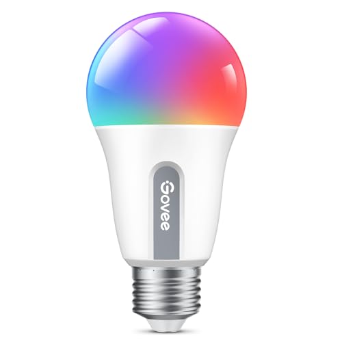 Govee Smarte Glühbirne E27, Farbwechsel mit Musiksynchronisation Lampe, 54 Szenen, 16 Millionen DIY-Farben, WiFi & Bluetooth LED Smart Bulb Funktionieren mit Alexa Google Assistant Heim-App, 1 Stück von Govee