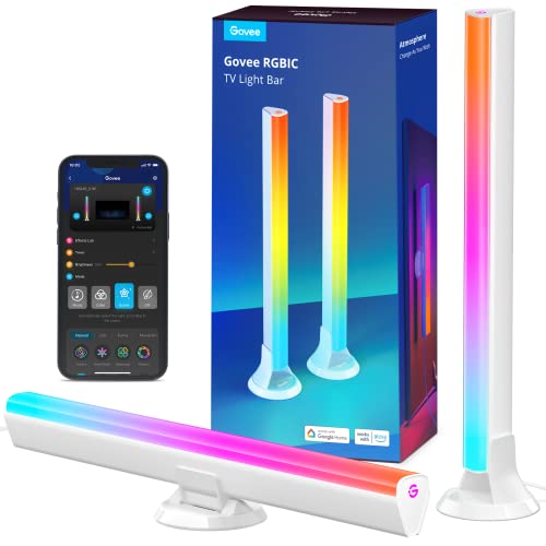 Govee RGBIC LED Lightbar, WiFi TV Hintergrundbeleuchtung für 45-70 Zoll mit Doppelte Lichtperlen, 3 Platzierungsoptionen, funktioniert mit Alexa und Google Assistant, dimmbare Weiß fürTV & PC Govee RGBIC LED Lightbar, WiFi TV Hintergrundbeleuchtung für 45-70 Zoll mit Doppelte Lichtperlen, 3 Platzierungsoptionen, funktioniert mit Alexa und Google Assistant, dimmbare Weiß fürTV & PC von Govee