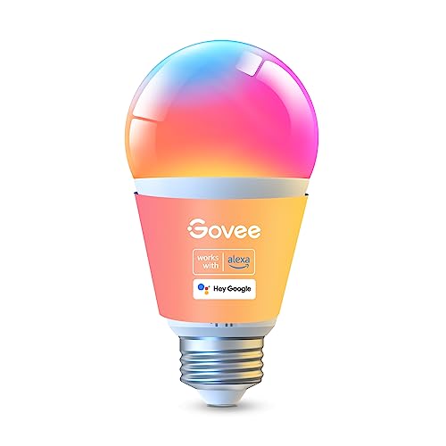 Govee Smart Glühbirne E27, 1000LM RGBWW Led Lamp App dimmbar, Wi-Fi & Bluetooth Smart Bulbs 9W, 54 Szenen, 16 Millionen DIY-Farben, Kompatibel mit Alexa & Google Assistant, 1 Stück von Govee