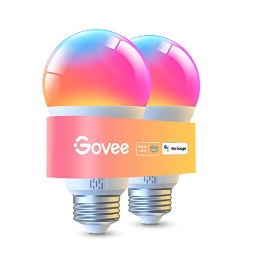 Govee Smart Glühbirne E27, 1000LM RGBWW Led Lamp App dimmbar, Wi-Fi & Bluetooth Smart Bulbs 75W, 54 Szenen, 16 Millionen DIY-Farben, Funktioniert mit Alexa & Google Assistant, 2 Stück von Govee