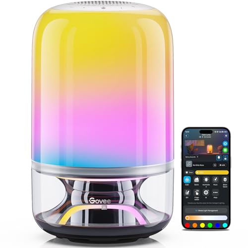 Govee Table Lamp 2 Pro x JBL: Wireless Smart Lamp with Speaker, Music Light Sync, 16 Music & 100+ Scene Modes Matter Compatible, DIY Customizable, Rechargeable for Bedroom von Govee